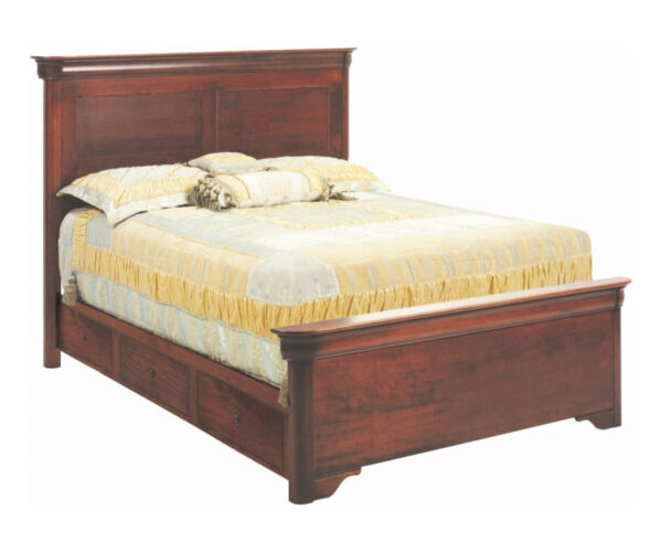 Versailles Panel Bed With Short Footboard With Drawer Units Raised 2"