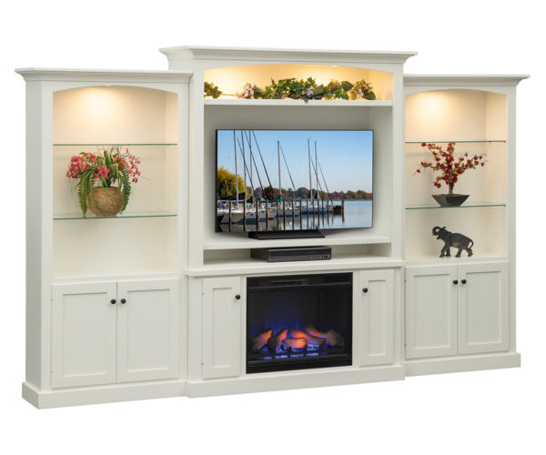 Entertainment Center with 28" Fireplace Insert